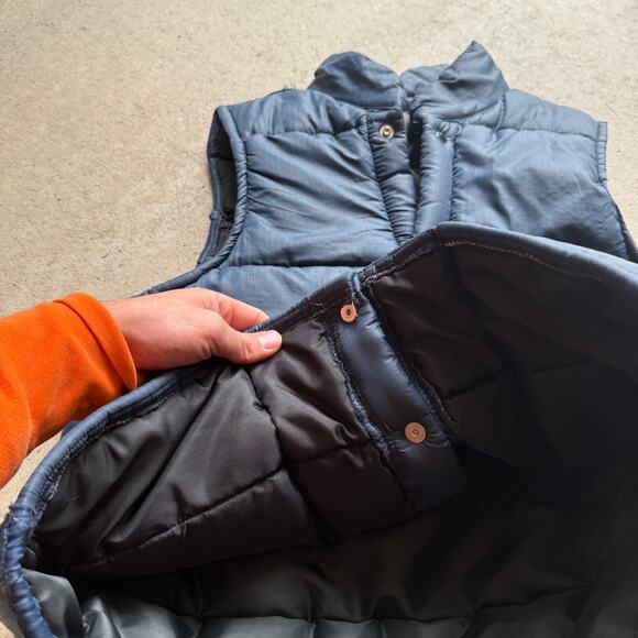 Men's Vintage 80's Navy Blue Snap Winter Outdoor Puffer Vest Jacket Sz Large - Picture 4 of 6
